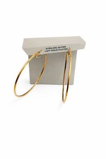    14K Gold Plated Hoop Earrings Large Sterling Silver Lightweight Women Jewelry