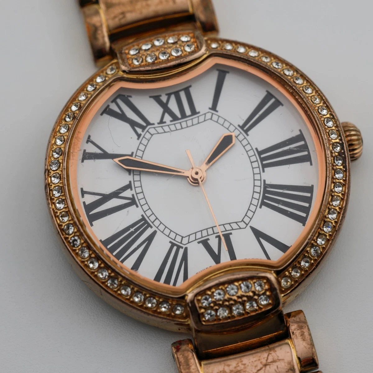 Bronzo Italia Women\'s‎ Watch 36MM White Dial Gold Tone Bracelet 6.5\