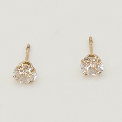 Vintage echte Moissanit Ohrringe 10k Gelbgold Ohrstecker Schraubverschluss KOSTENLOSER VERSAND $!!
