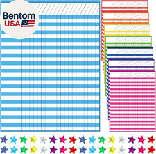 8 Pack Colorful Dry Erase Incentive Chart Multi-Color Classroom Laminated Dry Er