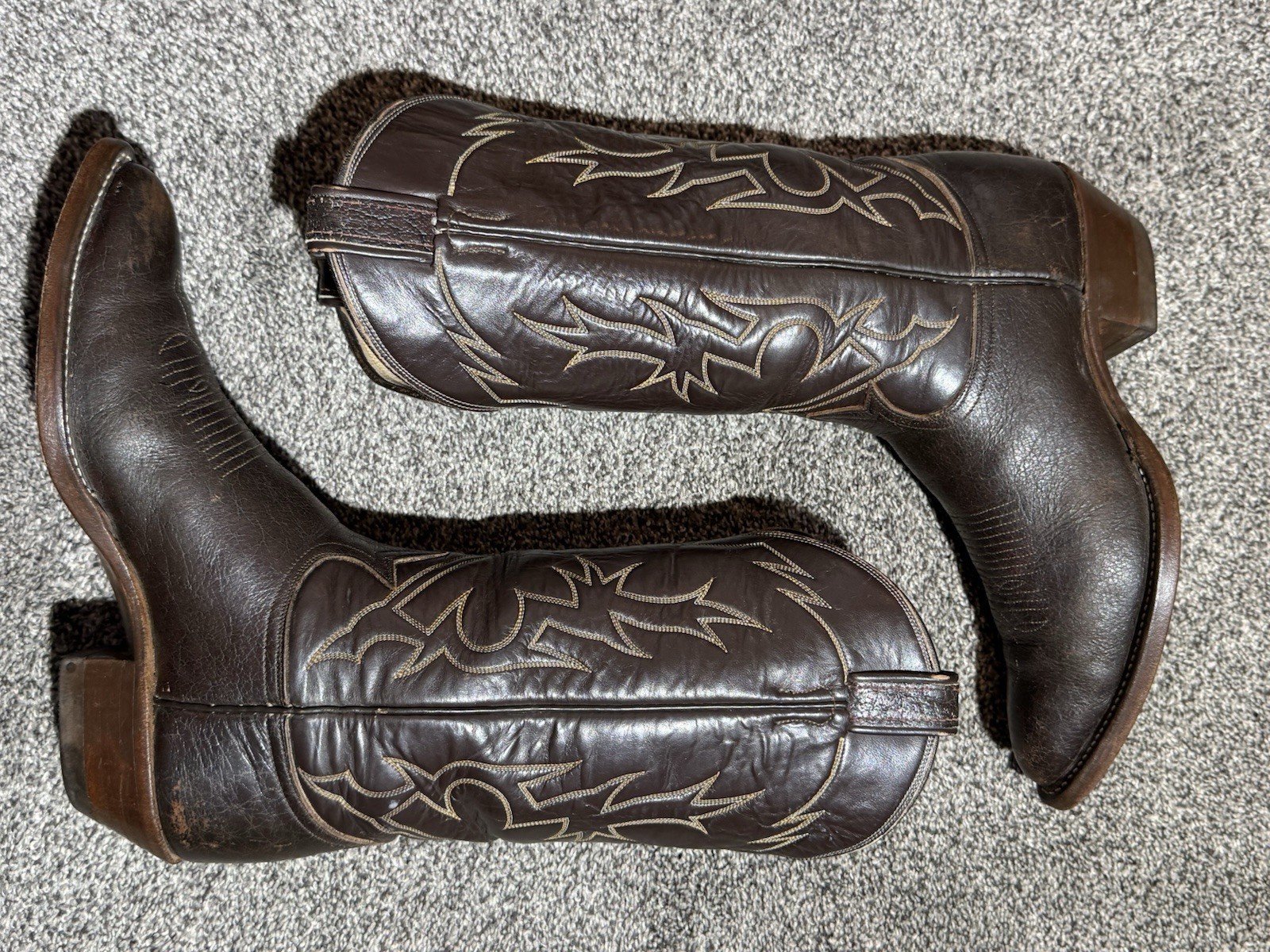 Tony Lama Men’s Vintage Exotic Cowboy Boots Size 8.5 D Gold Label Caribou J-toe