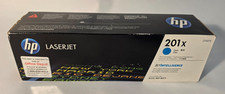 HP 201X CF401X LaserJet Genuine High-Yield Toner Cartridge - Cyan Free S H