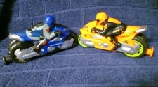 Motorcycles Vintage Lot Of 2 Dolgen  7" Toy  1 Blue And 1 Orange 