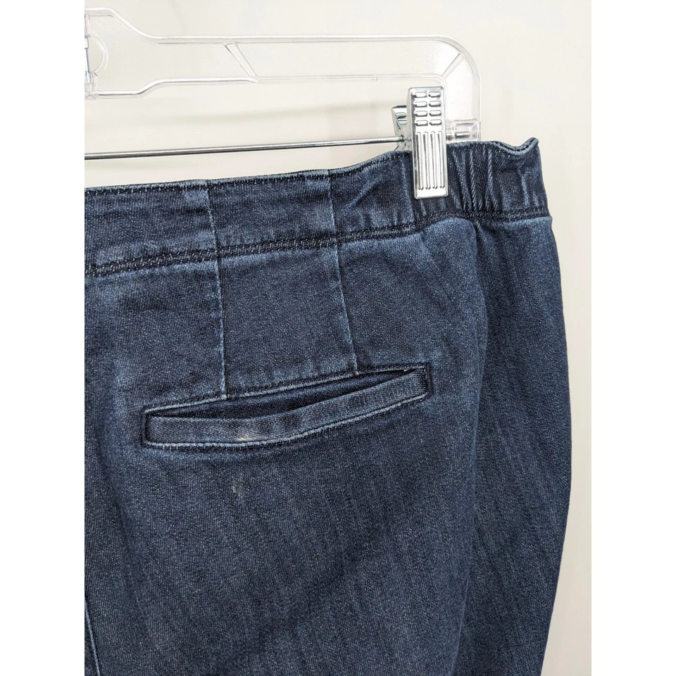 Pantalones de mezclilla para mujer Jill 16W azul metropolitano pierna completa lavado oscuro cintura elástica Foto 3 de 4