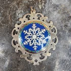 Lunt 1986 Sterling Silver Enamel Christmas Snowflake Ornament Vintage
