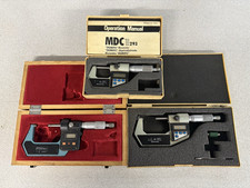 Mitutoyo Fowler Digital Micrometer Set Lot of 3 0-1   1-2  with Cases