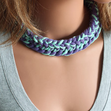 Knitted Cotton T-Shirt Yarn Necklace