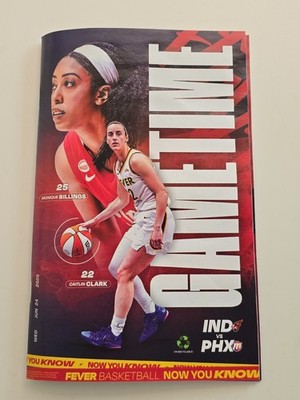 Caitlin Clark Cover Indiana Fever Gametime Program 6/24/26 Phoenix Mercury 