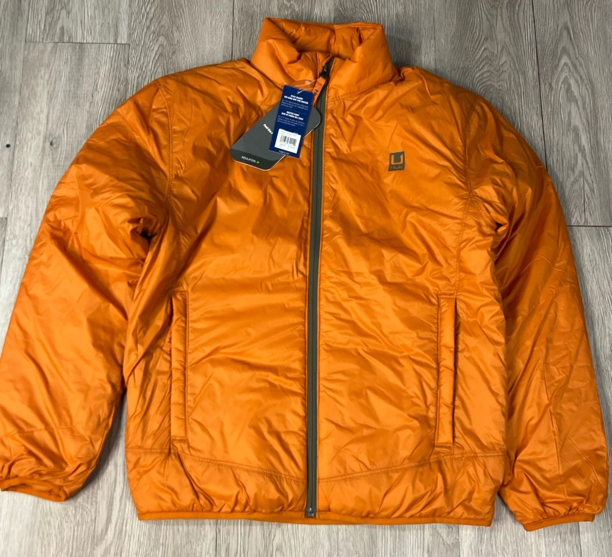 Huk Mens Sunstone Waypoint Jacket PrimaLoft Insulation Packable Rust New Small