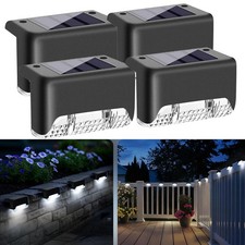 Outdoor 4Pcak Solar LED Fence Deck Light Stai...