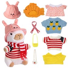 Acgtrick Cute Capybara Plush with 10 Pcs Clothes  Accessories, Cute Capybara St