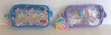 2 Care Bears Clear PVC Pencil Pouches or Cosmetic Bags Brand New with Tags