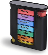 Weekly Pill Organize,7 Day Pill Organizr 4 Times a Day Medication Reminder, Medi