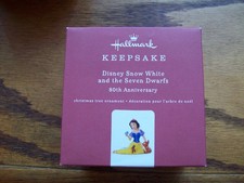 Hallmark Keepsake Snow White  Seven Dwarfs 80th Disney Porcelain Ornament NIB