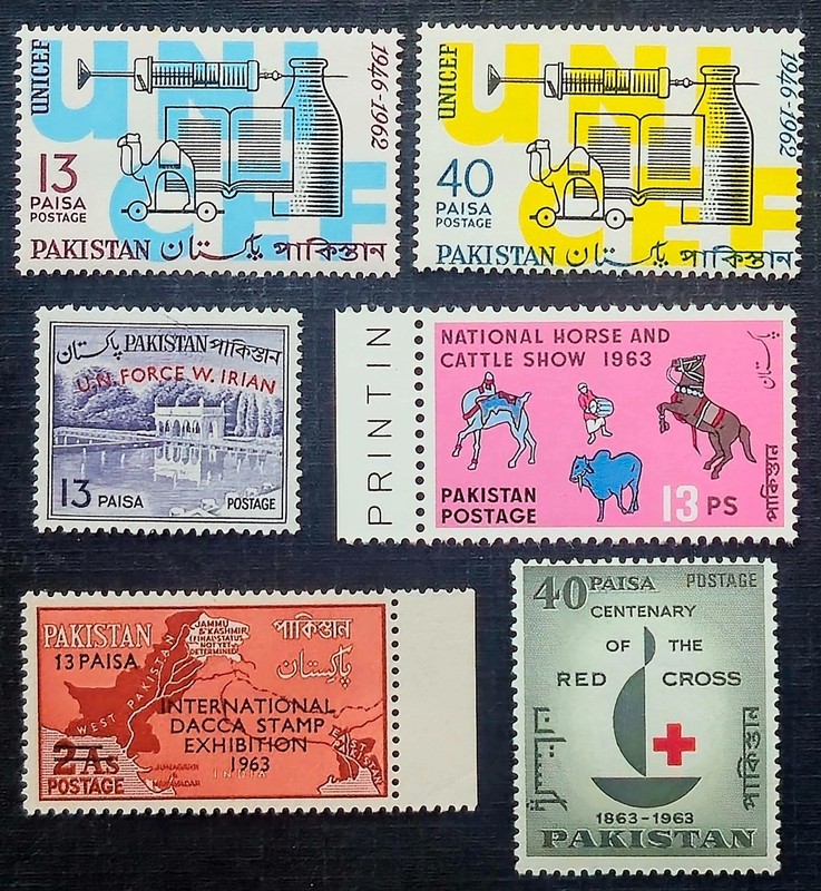 Pakistan Stamps SC # 172-175, 178-179 (lot of 6) - Commemoratives, MNH 1962-63