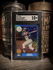Hank Aaron SGC 10 GEM MINT 150/150 BOOKEND 2022 Topps Chrome Blue Refractor ‘87