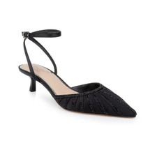 Women's Jewel Badgley Mischka Fable Evening Pumps Black Satin
