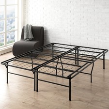 18 Inch Metal Platform Beds w/Heavy Duty Steel Slat Mattress Foundation No S...