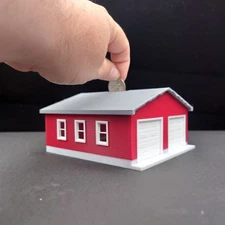 1:64 Scale Two car garage piggy Bank-Matt's Model Building 