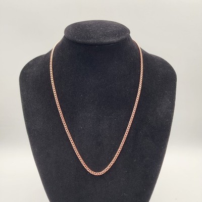 Pure Copper Cuban Chain Necklace   20 in, 3 mm, Brass Clasp