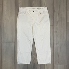 J. Jil Denim 12 Petite 12P High-Rise Cropped Jeans White Stretch