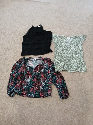 Lot Of 3 Ann Taylor Loft Extra Small Shirts Tank Long Sleeve Flutter Sleeve Casu
