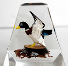 Vintage Hand Carved Painted Duck Lucite/Acrylic Unique Canada Paperweight — photo 5