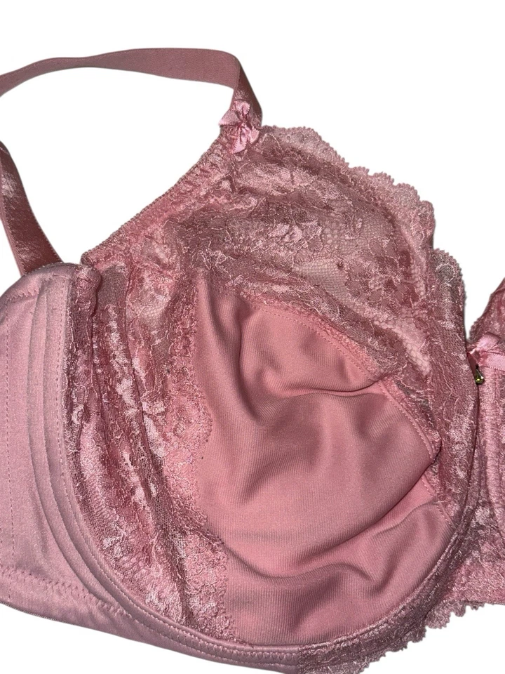 Sutiã Glamorise Rosa Renda 40H Figura Completa Coquete Macia Menina Lingerie - Imagem 3 de 4