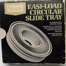 Sears Vintage Easi-Load Circular Slide Tray Carousel Holds 100 2x2 Slides Used