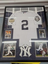 Derek Jeter Signed Yankees Jersey Framed Steiner COA