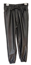 Express Black Faux Leather Joggers High Rise Size Small