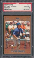 2007 Topps COPPER /56 Michael Young #474 PSA 8 Pop 1 None Higher