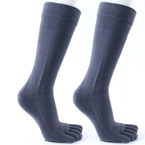 Men'S Cotton Long Five Fingers Socks Cotton Breathable Toe Socks Deodorant E7C0 - Imagen 5 de 13