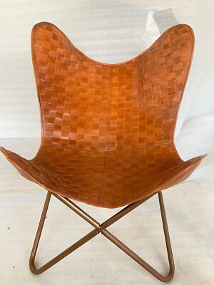 Handmade leather butterfly chair Leather accent chair BKF living room chair