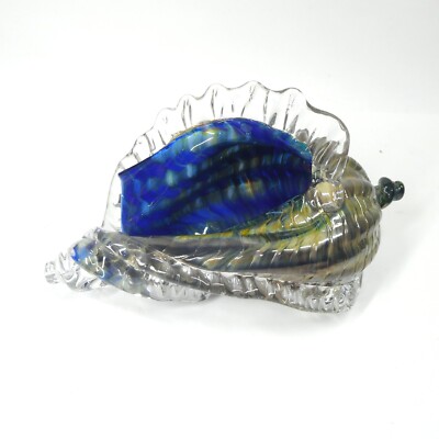 Seashell 9'' Signed Charles Friedman Seattle Studio Art Glass Conch Shell