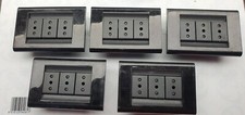 Stock 5 BTICINO Living Classic Set, Holder 4703, 3 Inlets 4513 And Plaques