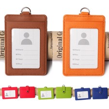 PU Leather Card Cover Work Office Card Credit Card Badge Holder Protector Case