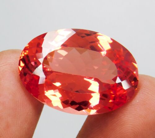 Zafiro Padparadscha genuino natural impecable 37,80 quilates forma ovalada piedra preciosa - Imagen 12 de 17