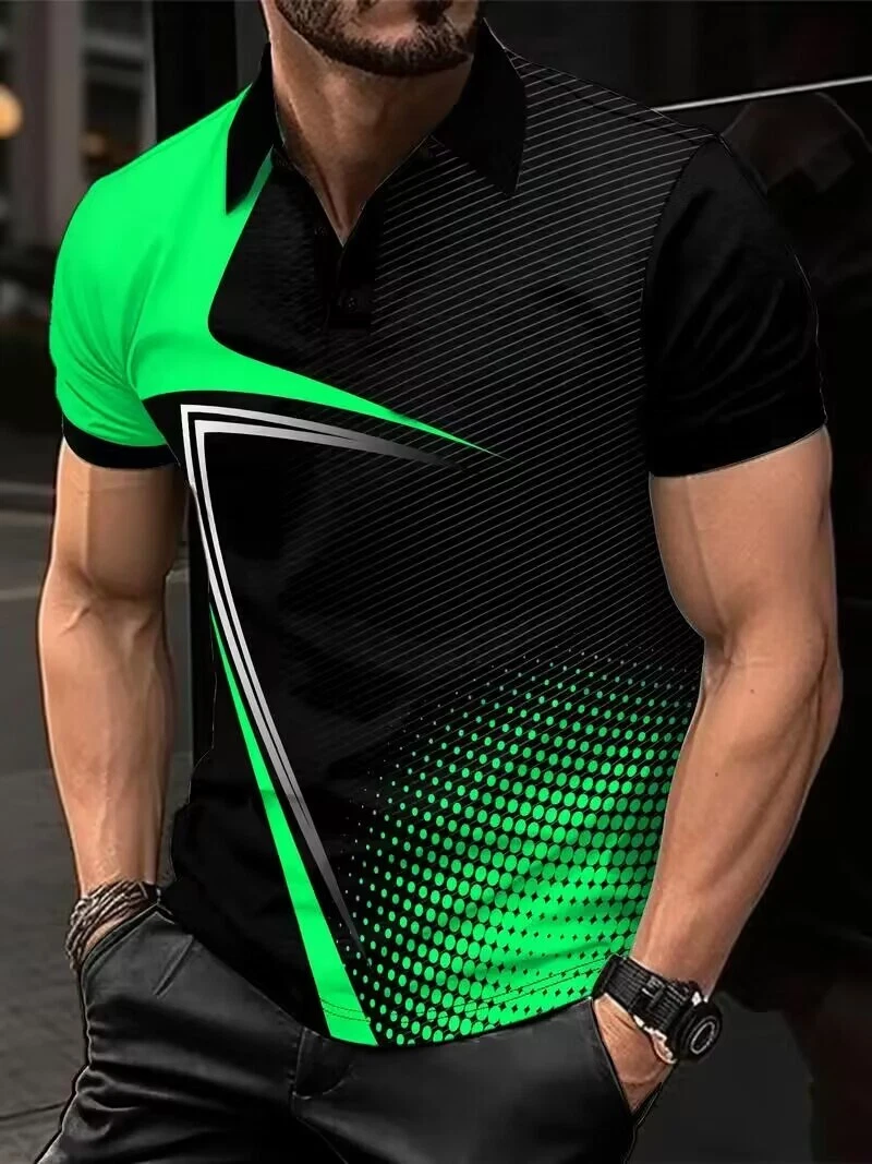 Polo T Shirt Button Collared Short Sleeve Sports Soft Golf Casual Shirt Green - Picture 1 of 2