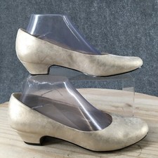 Easy Street Heels Womens 8 M Casual Classic Pumps Leather Slip On Champagne