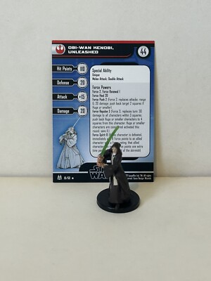 Star Wars Miniaturen Obi Wan Kenobi Unleashed mit Karte, selten, Rebel Faction