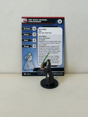 Star Wars Miniatures Obi Wan Kenobi Unleashed With Card, Rare, Rebel Faction - 第 1/2 張圖片