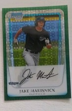 2011  Bowman Chrome Prospects Green X-Fractors AUTOGRAPH Jake Marisnick