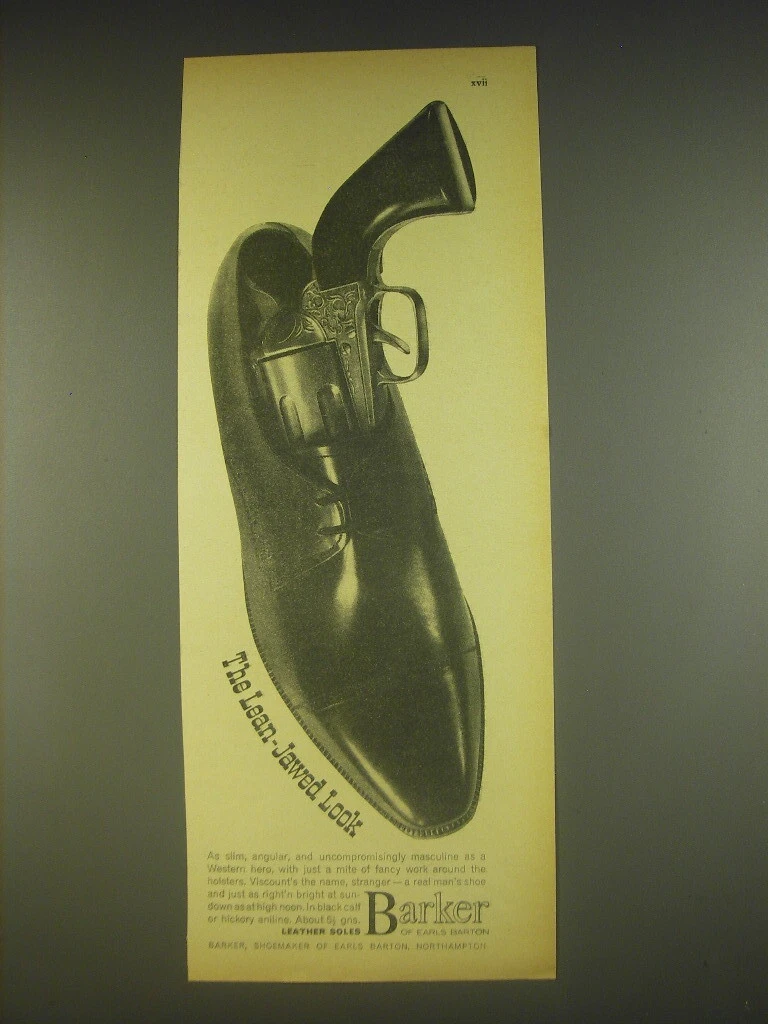 1963 Barker Viscount Shoes Ad The lean jawed look