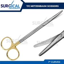 T/C Metzenbaum Scissors Curved 7" Tungsten Carbide Inserts Surgical German Grade
