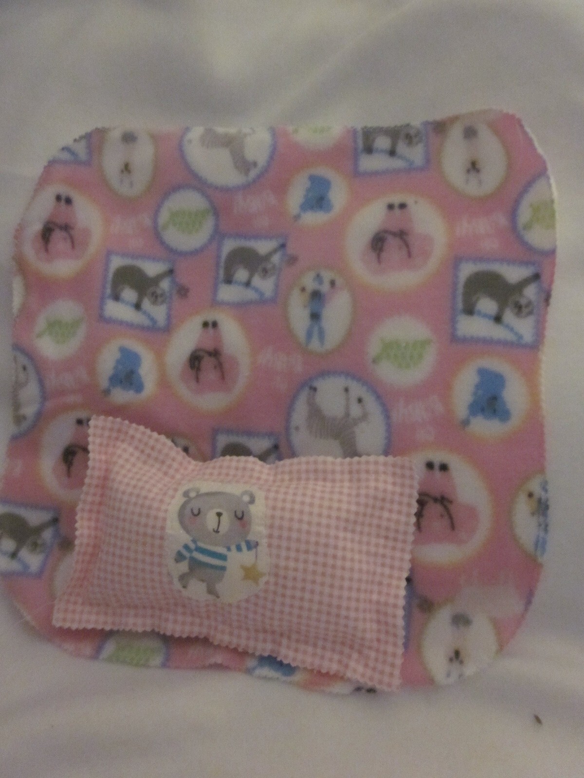 Wee Baby Stella doll clothes/12 inches/pink gingham pjs/pillow/blanket