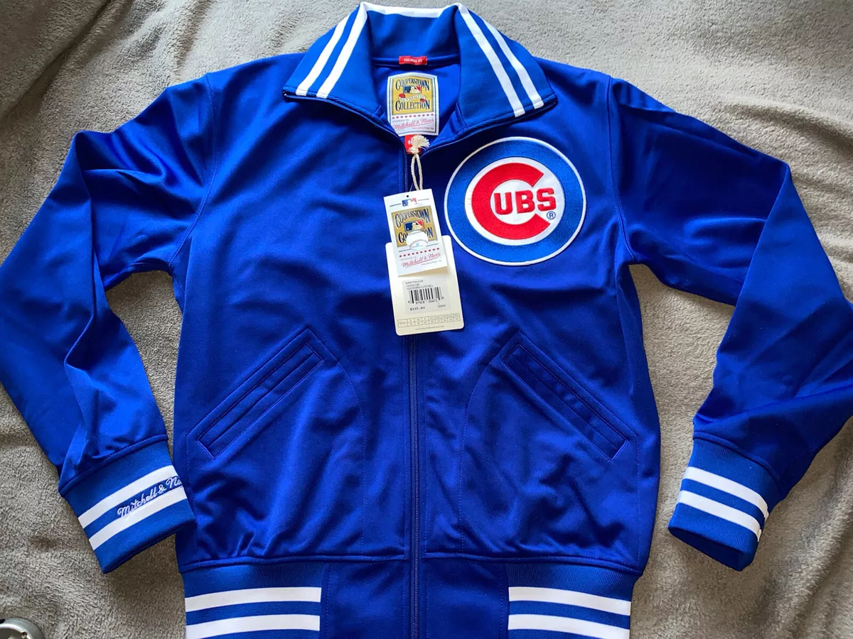 MITCHELL AND NESS CHICAGO CUBS BP JACKET Blue LARGE ADULT MLB Baseball