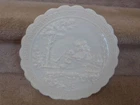 OUTSTANDING Imperial Milk Glass PLate Log Cabin Bridge Vintage 1951-1972