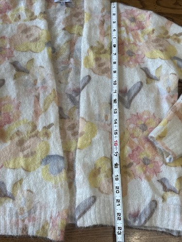 BARTOLINI Italy Mohair Blend Flower Print Open Front Jacket Dalia Medium N6 - Picture 4 of 8