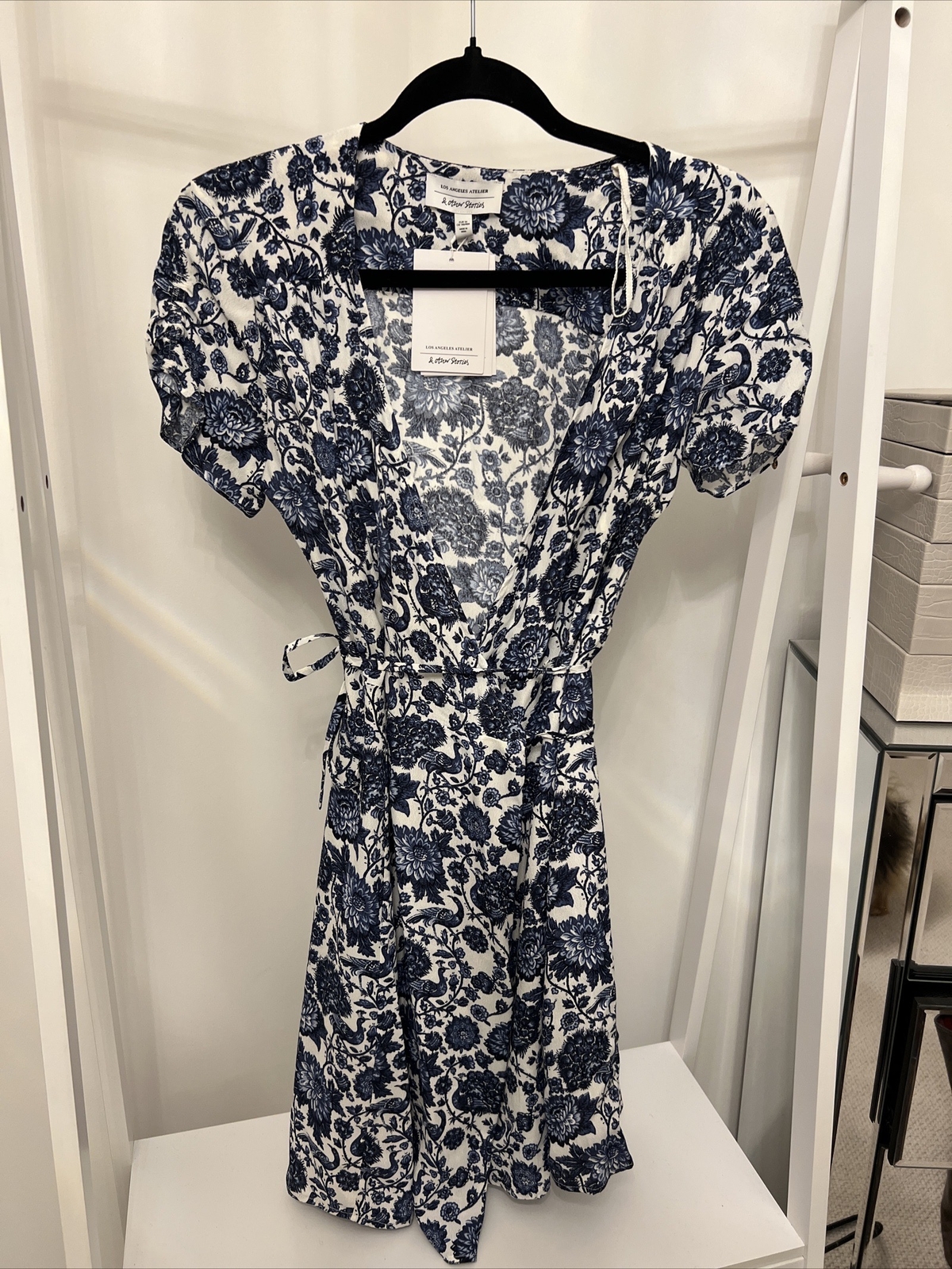 & OTHER STORIES & Other Stories Blue Flower Print Wrap Dress